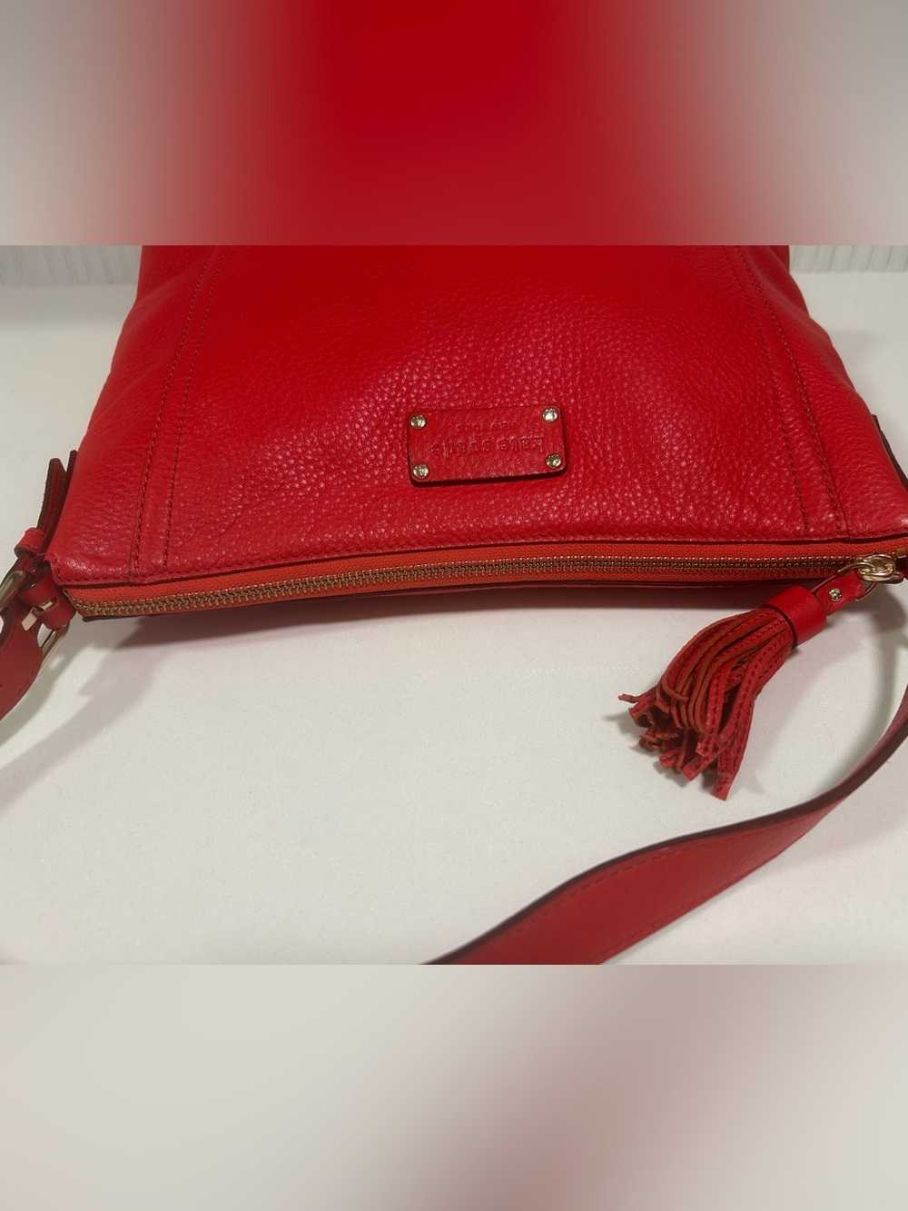 Kate Spade | Cheltenham Large Lucia Shoulder Bag | Persimmon Red - Picture 10 of 15
